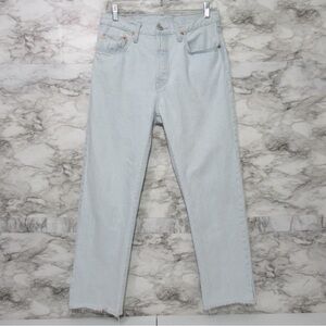 Levi’s 501 Light Wash Raw Hem Denim Jeans 100% Cotton Size 28